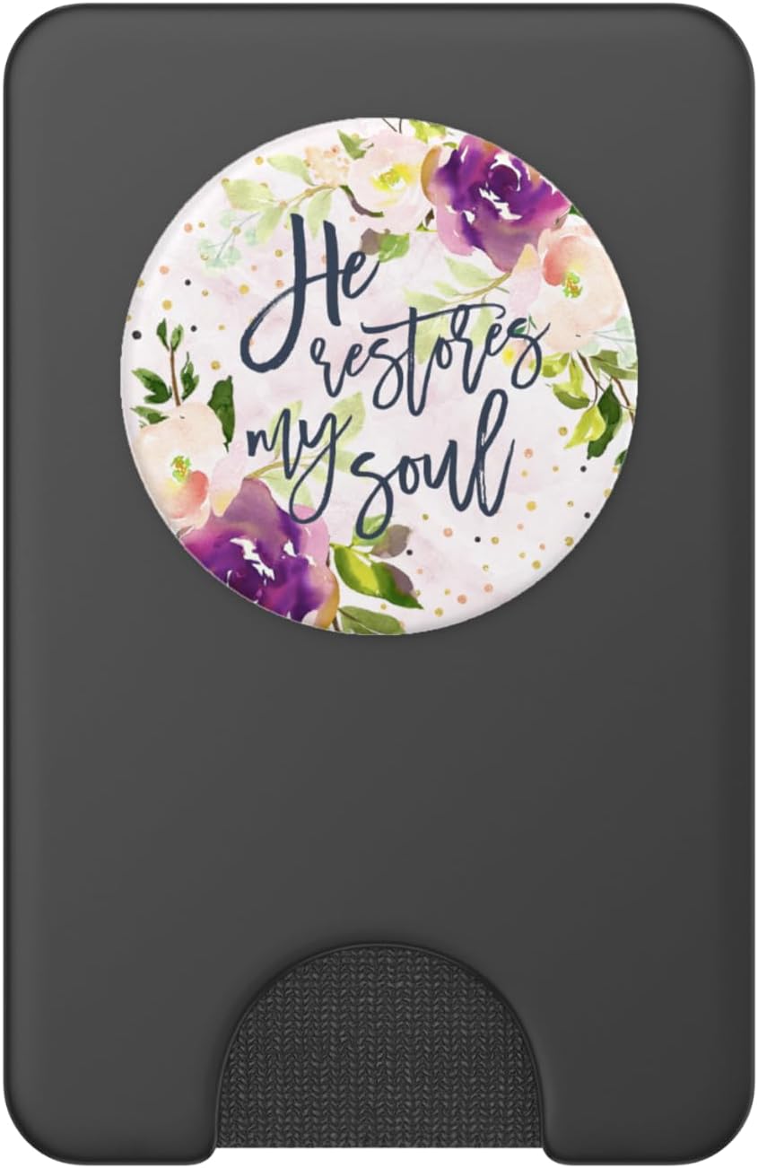 He Restores My Soul - Christian Scripture PopSockets PopWallet for MagSafe
