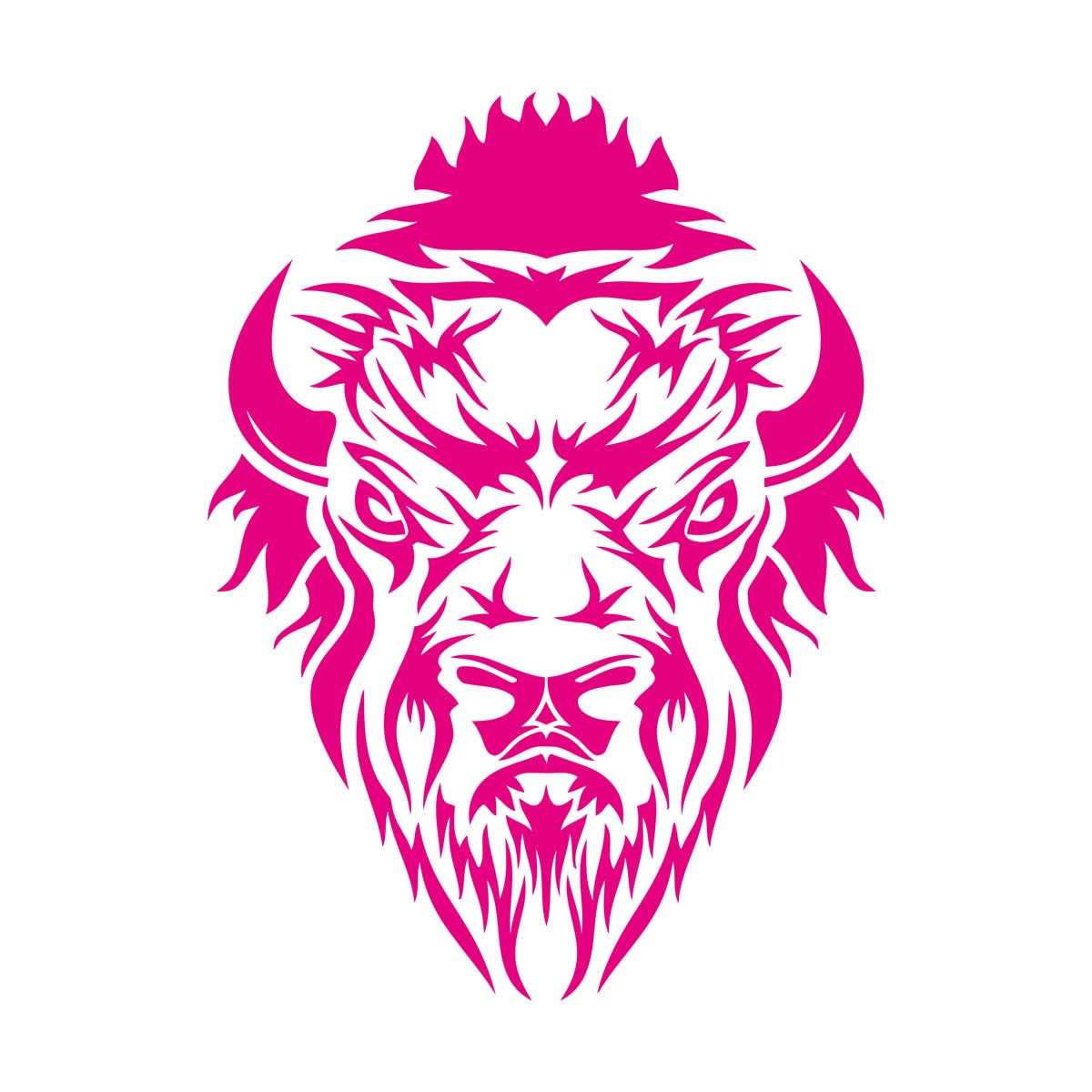 Wall Stickers Bison Wild Animal Head Bull Power Horns 81x111.5cm Art Decoration Extra Large Rosered