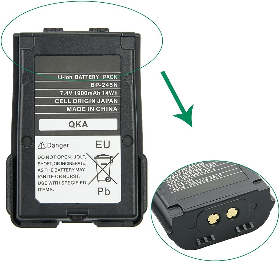 7.4V 1900mAH BP-245H BP-245N Li-ion Battery for IC-M71 IC-M72 IC-M73 Two Way VHF Radios Replacement Battery