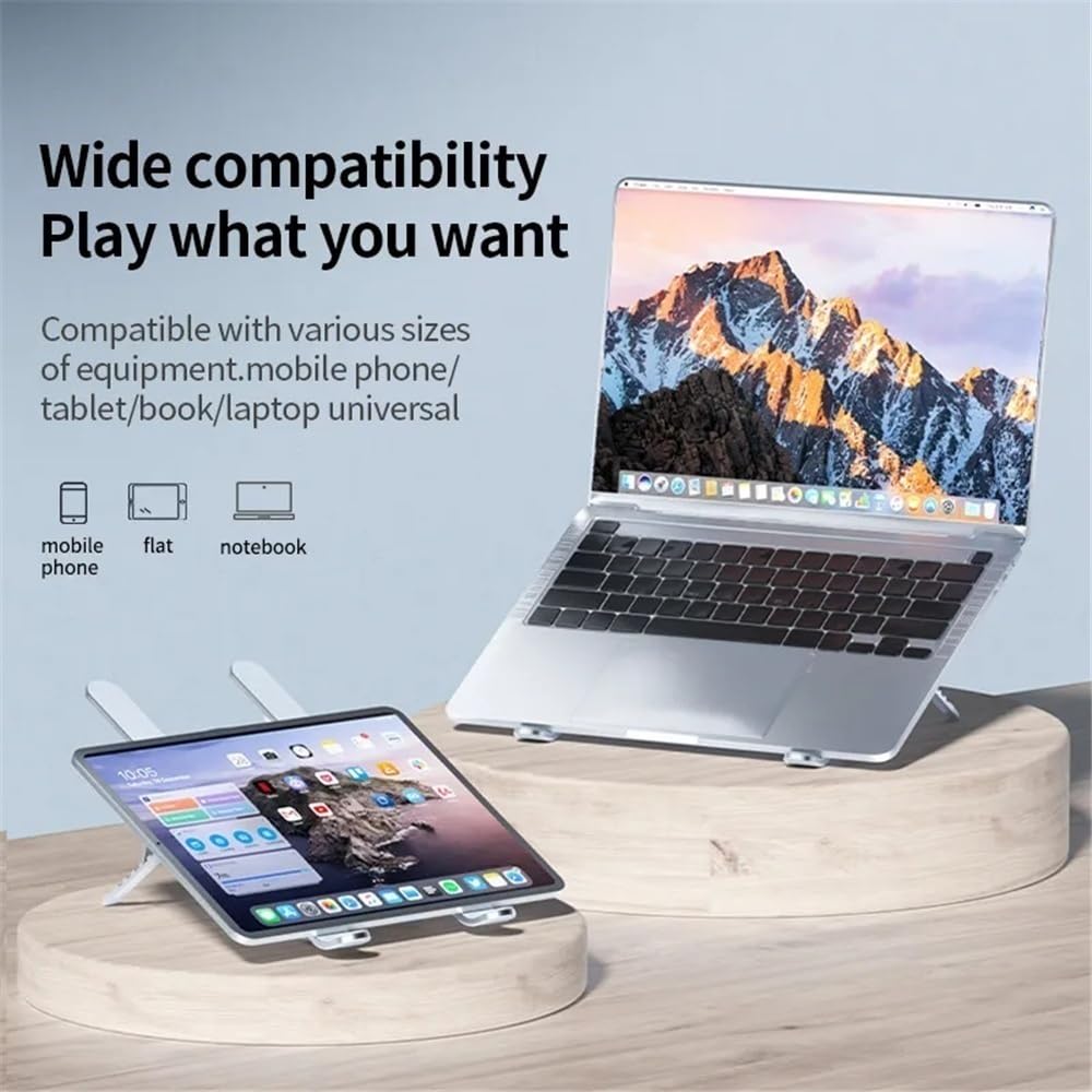 Podstawka pod laptopa, Laptop Cooler Base Stand Dual Fan Foldable Laptop Cooling Pad Aluminum Portable Bracket(Gray)
