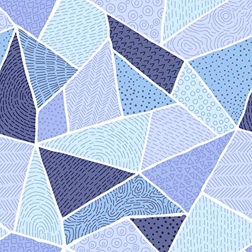 Image of Spaces Atrium 144 TC 100% Cotton Single Bedsheet with 1 Pillow Cover (Geometric, 60 inch X 88 inch Inches) - Serenity, Blue