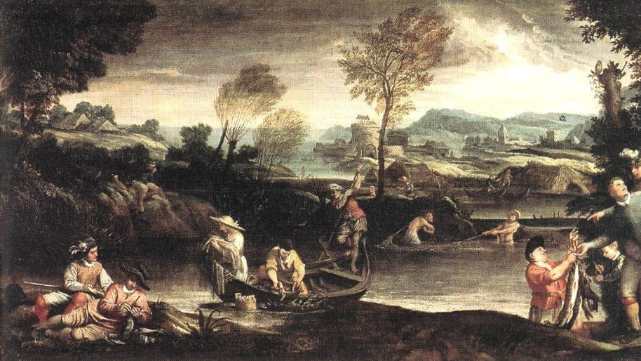 Poster Pêche Annibale Carracci : sublimez la décoration de votre salon avec cet art