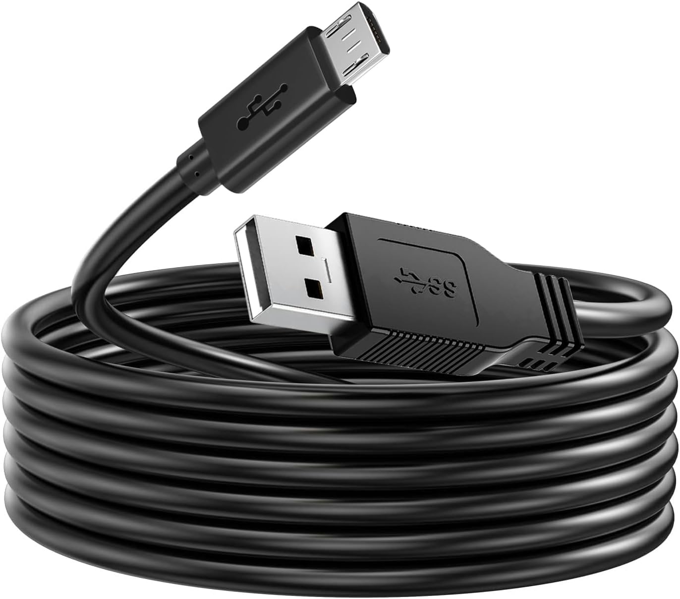PS4 Controller Charger - 10ft/3m Fast Charging Cable for Playstation Dual Shock 4 Controllers (Black)