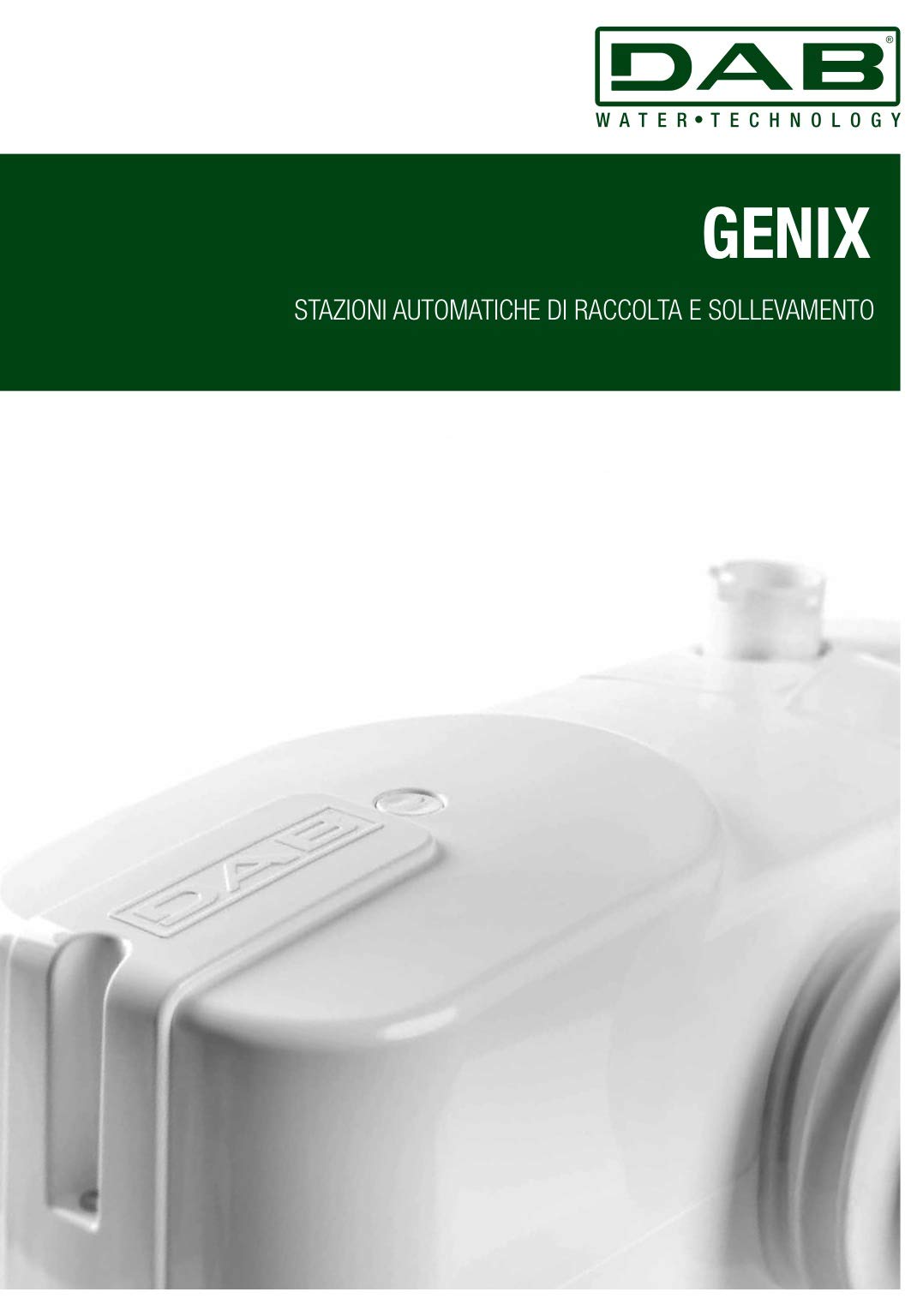 DAB GENIX WL 110 Triturador para inodoro con conexión de inodoro lateral y lavabo.
