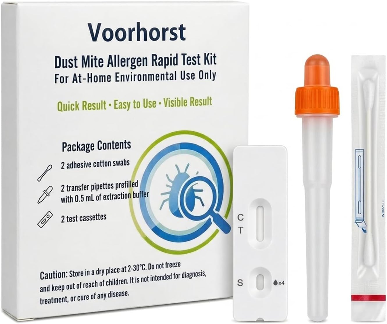 House Dust Mite Allergen Test Kit 2 Tests Results Within 10 Minutes