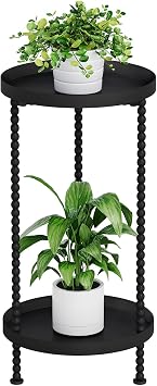 YINMIT Plant Stand Indoor Outdoor, 2 Tier Small Metal Plant Stand