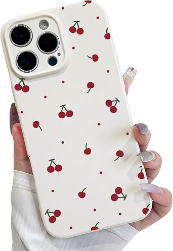 Lovmooful for iPhone 16 Pro Max Case Cute Cherry Design-Red
