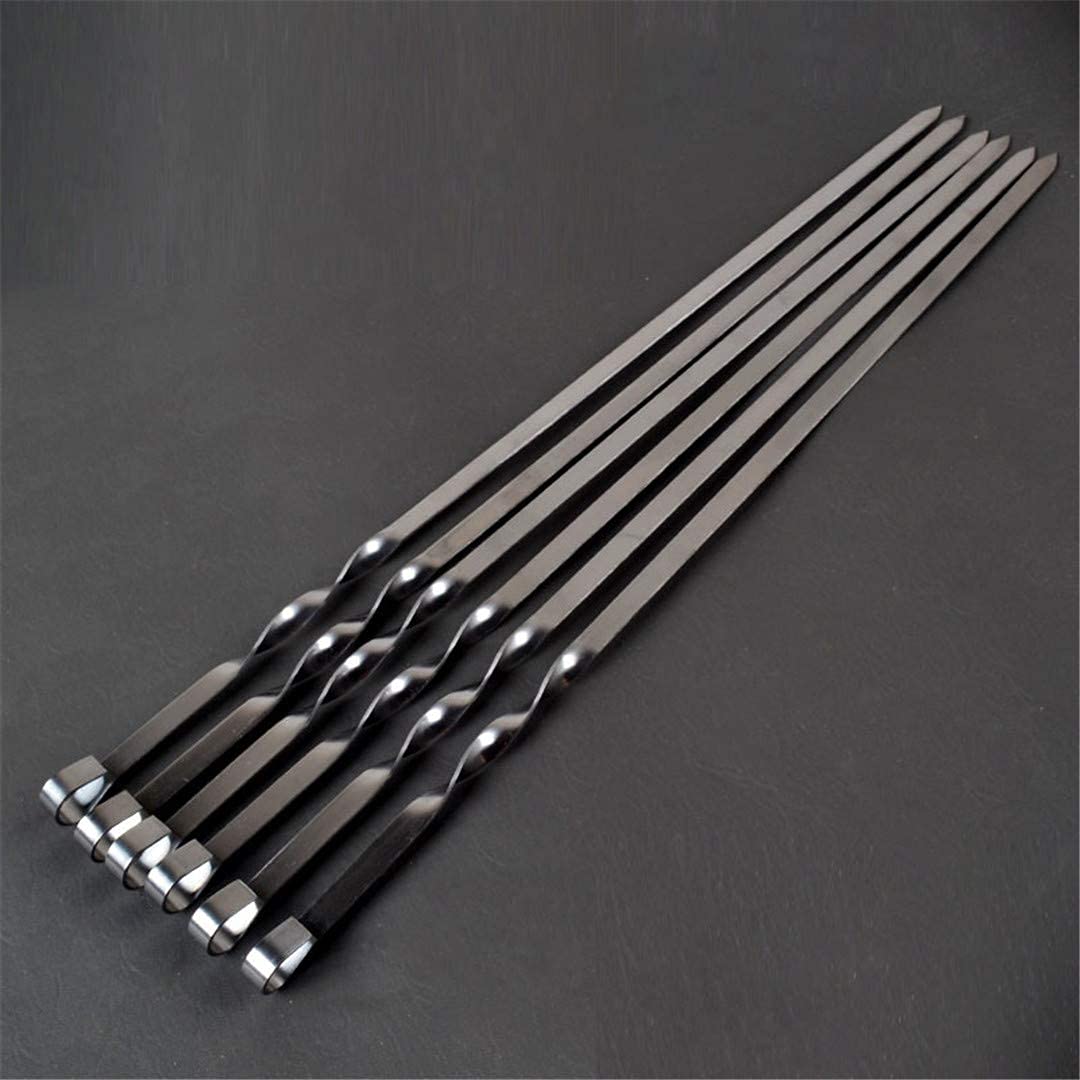 21.6 '' 55 CM Spiedini per Barbecue in Acciaio Inossidabile Barbecue Forchette Set di Aghi Manico Spiedini per Spiedi Piatte Heavy Duty Attrezzi da Campeggio Lunghi (10 Pezzi)