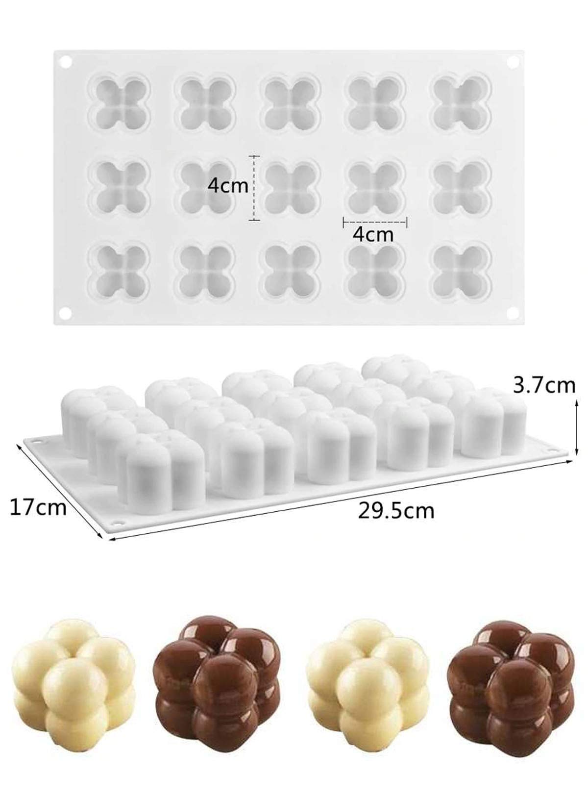 CAKE DECOR 3D 15 Cavity Cube Shape Silicone Muffin Molds Entremet Cake Mould Mousse Mold — Amazon image 2