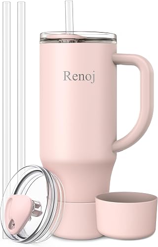 Renoj Insulated Mug 100% Spill Resistant Insulated Water Bottle for Iced Coffee 