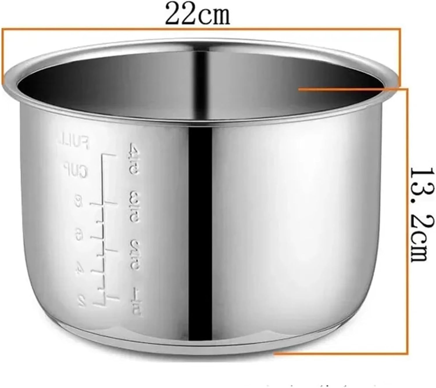4L Electric Pressure Cooker Inner Pot, Compatible With Multicooker, 304 Stainless Steel Replacement Liner Bowl Replacement