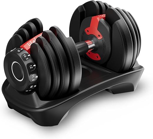 Lifelong Adjustable Dumbbell for Home Gym - 1.5kg to 16kg Easy Dumbbell Weight Adjustment - Iron Weights - Gym Equipment s...