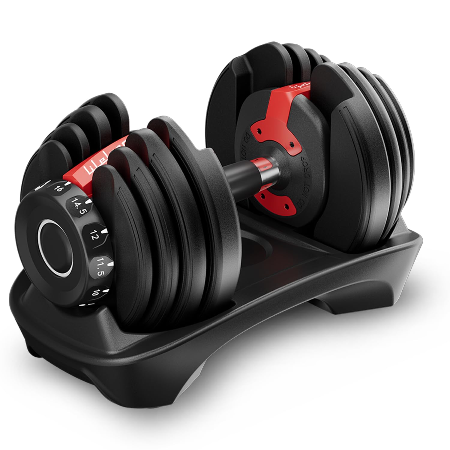 Lifelong Adjustable Dumbbell for Home Gym – 1.5kg to 16kg Easy Dumbbell Weight Adjustment – Iron Weights – Gym Equipment suitable for fitness workout at Home for Men & Women, Black (LLAD03) Lifelong Adjustable Dumbbell for Home Gym – 1.5kg to 16kg Easy Dumbbell Weight Adjustment – Iron Weights – Gym Equipment suitable for fitness workout at Home for Men & Women, Black (LLAD03)