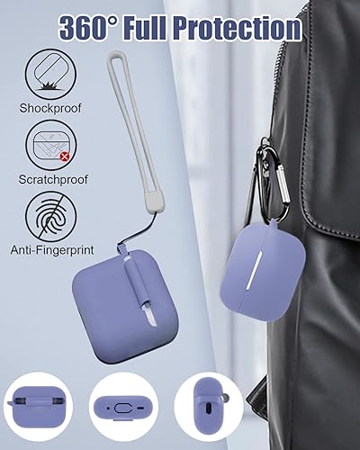 Miniatura 3 de ZAIWAN 3 en 1 Funda para AirPods Pro 2 2022 con cordón y llavero kit de limpiador Air Pod Pro  puntas de repuesto para AirPods Pro de 2 generación