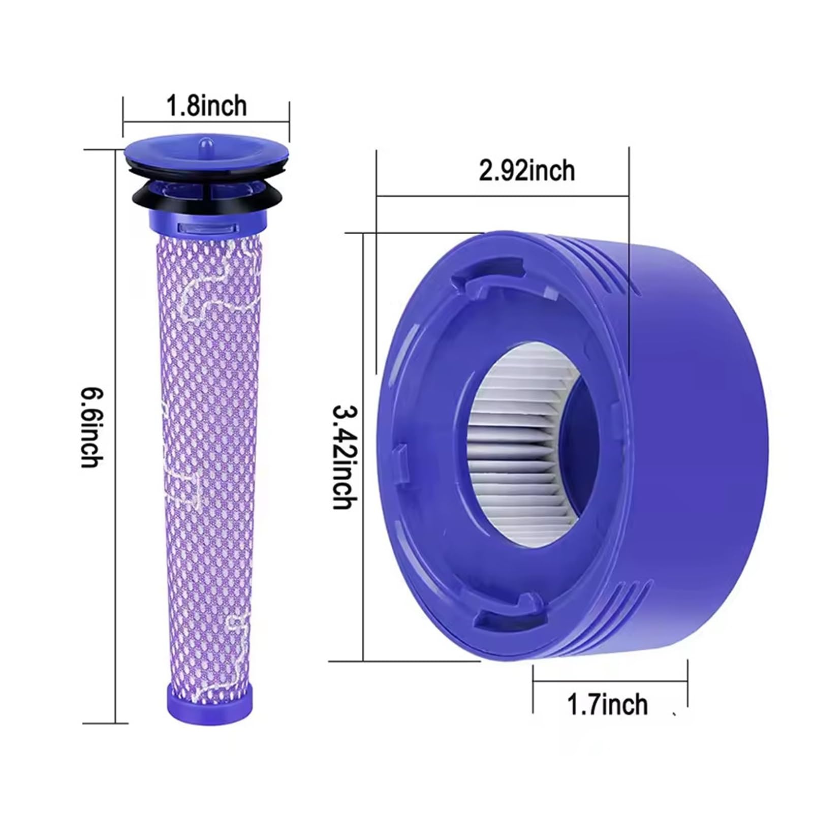 Filtro HEPA, Compatible con Dyson, accesorios V7 V8, piezas de repuesto de filtro lavable for Robot aspirador(H)