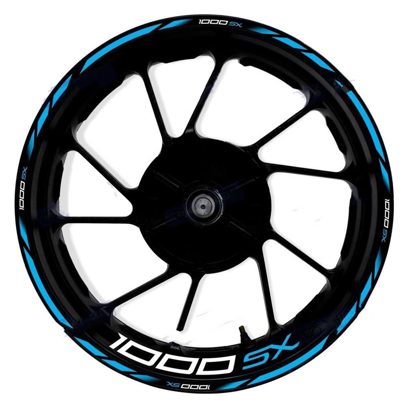 Motorcycle 17 Inch Front and Rear Stripe Decals Wheel Rim Stickers for Kawasaki 1000SX for Z1000SX(Color15)