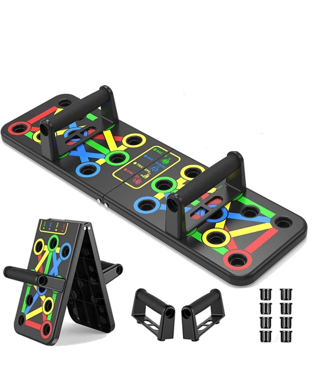 15 in 1 Pushup Board, Push up Stand Multifunction Flex Board for Chest, Triceps, Shoulder And Back Muscles Home Workout Gym Equipment for Men & Women chest Exercise equipment (Multicolor) Skipping Rope Free-picture-27
