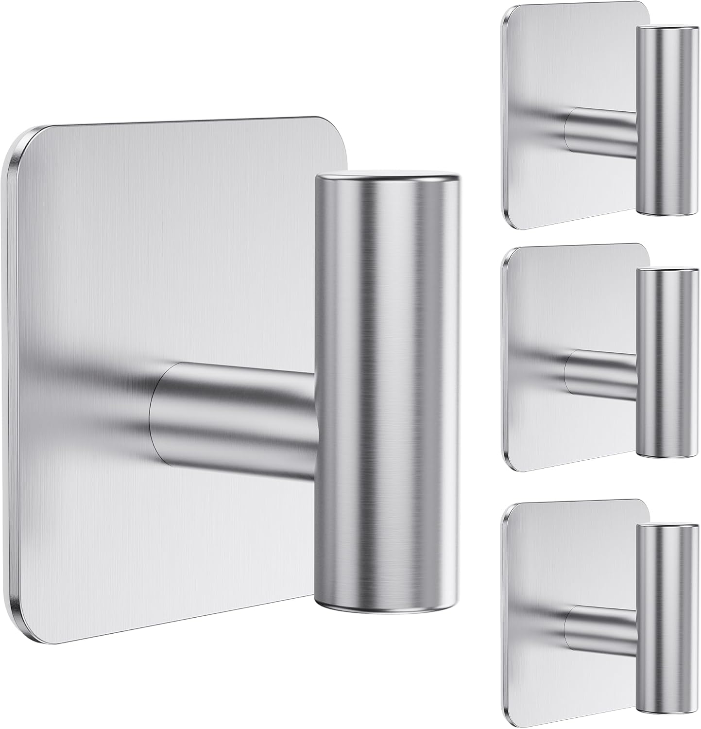Photo 1 of Aikzik 4 Pack Large Heavy Duty Wall Hooks - 26lb Max, Stainless Steel Adhesive Towel Hook, Shower Hooks for Hanging Towel, Coat, Robe, Wall Hook for Use in Bathroom, Kitchen and Door