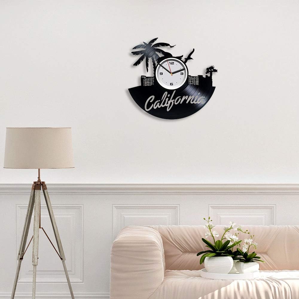California Vinyl Record Wall Clock California Wall Clock Vintage California Gift California Vinyl Wall Clock California Clock Travel Gift California Wall Clock Modern California Vinyl Clock