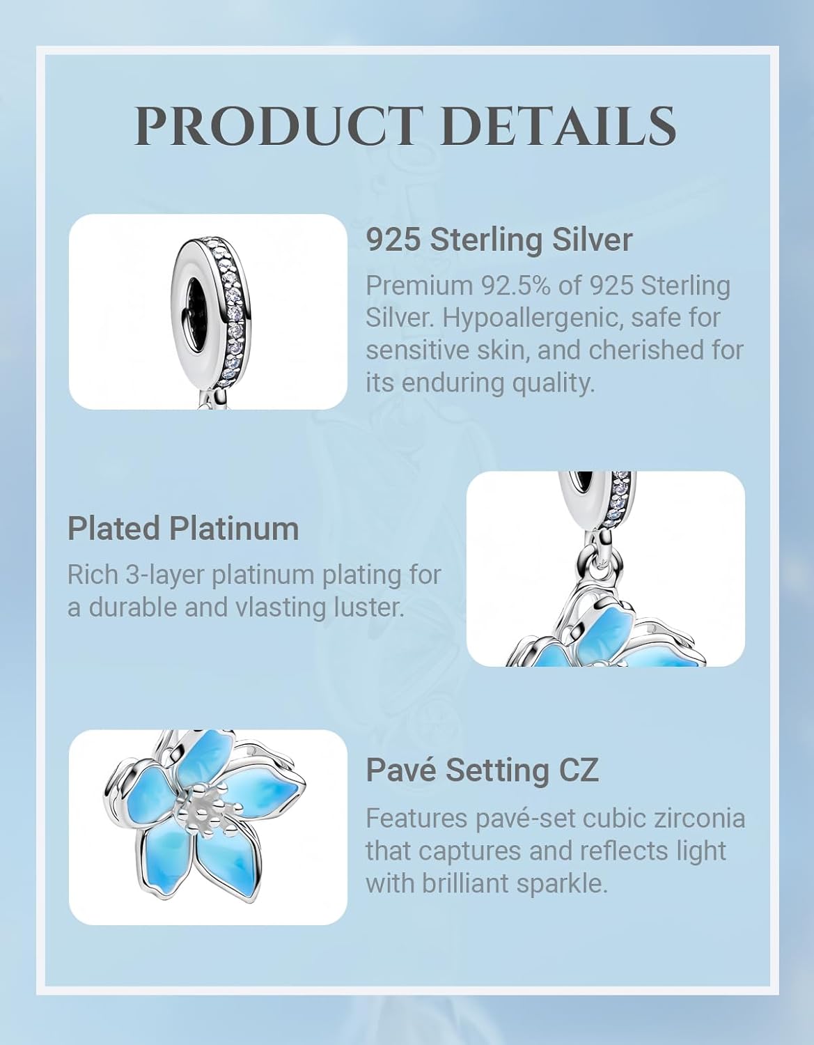 925 Sterling Silver Bead Charm Love Heart Family Charms Fit for Pandora Bracelets and Necklaces Christmas Dangle Pendant for Women Jewelry, Valentine's Day Birthday Gift - Image 5