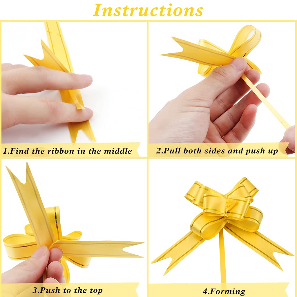Juego De 100 Lazos Decorativos Para Regalos - 10 Colores Surtidos, PP Reutilizable, 6x10.5 Cm