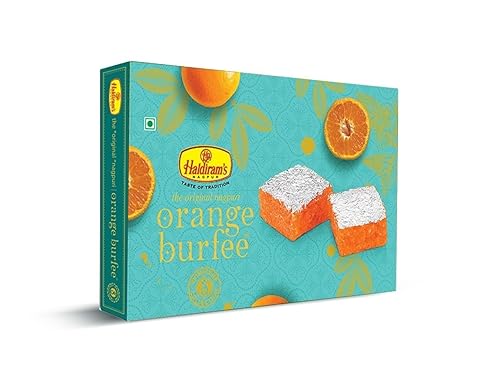 Miniatura 4 de Haldiram's Nagpur Burfee naranja 8.82 oz, Dodha Burfee 250 gm, Aloo Bhujia (200 gm) con 2 pequeños Diya