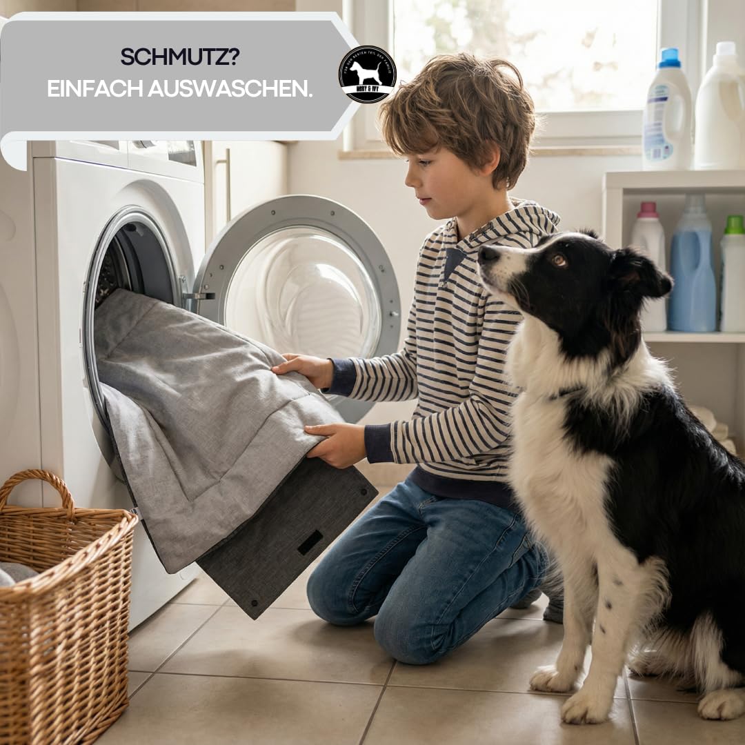 Abby&Ivy Hundedecke für Unterwegs 90x70cm- Faltbare Hundematte & Hundekissen, Waschbar, rutschfest, Outdoor Hundebett für Reisen, Camping, Auto & Büro, Decke für kleine und mittlere Hunde