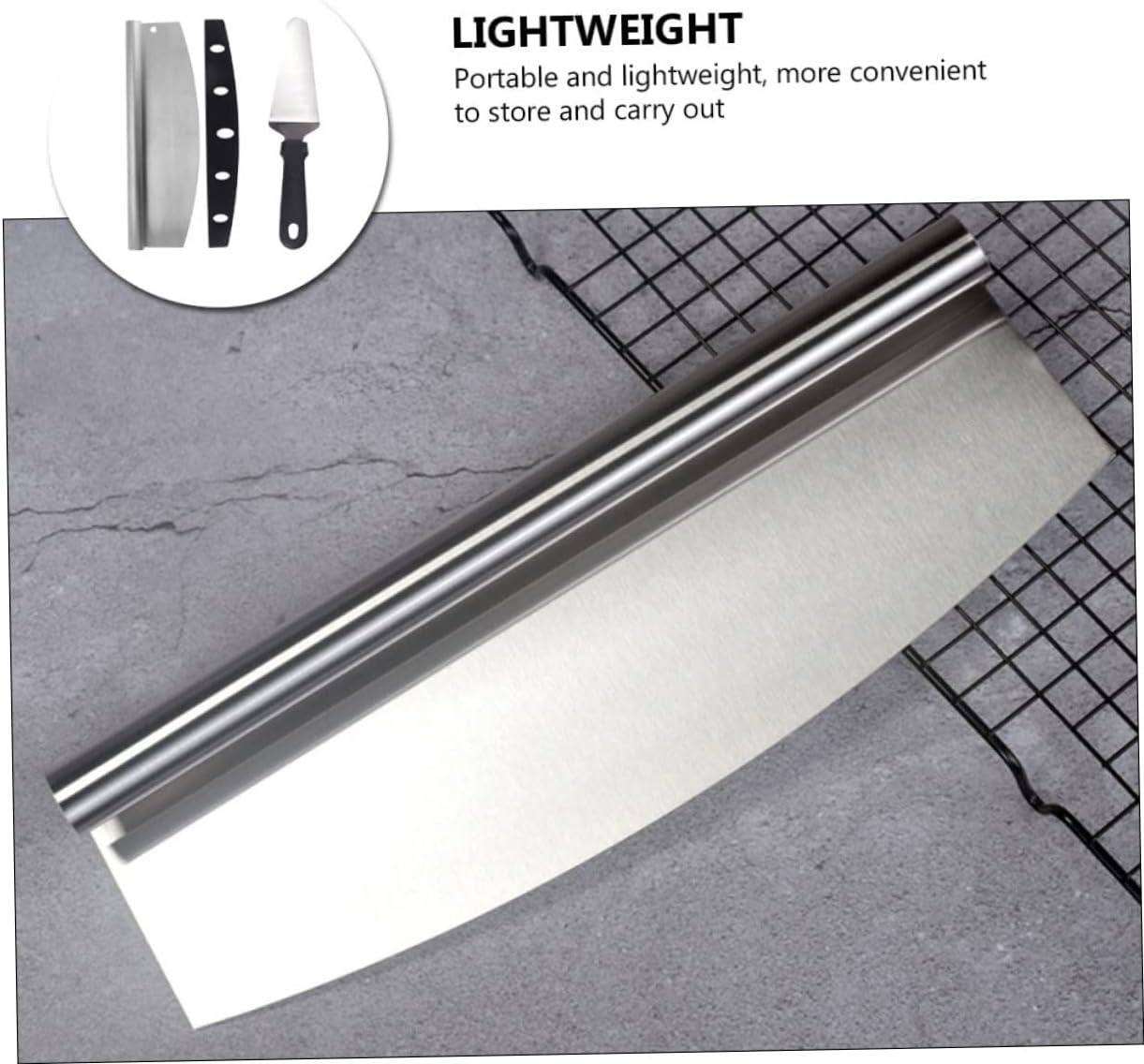 Cabilock 1set Stainless Steel Pizza Cutter and Peel Multi-functional Pizza Cutting Tool Protective Cover for Safe Use for Home and Outdoor