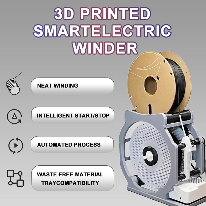 Elektryczna przewijarka, Auto Start Stop Spool Winder dla 1kg Reels, Stalowa rama, Bezplątany transfer do drukowania 3D, Przewód spawalny, Gwint do szycia