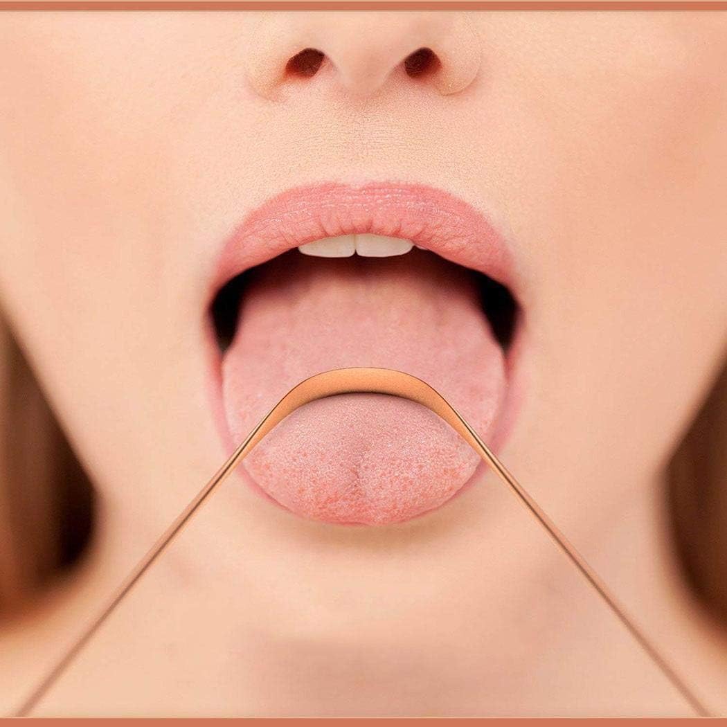 3Pcs Ayurvedic Copper Tongue Cleaner for Kids & Adults Easy to Use With Travel Capsule Plastic Tooth Brush Paste Holder Flexible Design for Health, Oral Care Tool -3 Pack