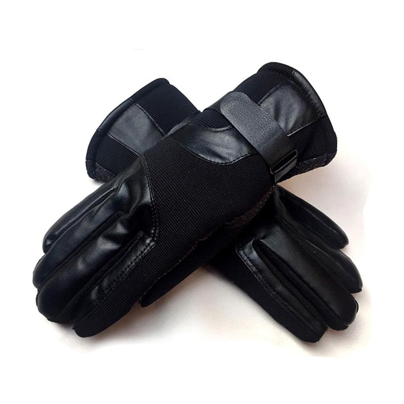OATIPHO Winter Men Gloves Keep Warm Thicken Plush Windproof Slip Black Average Size