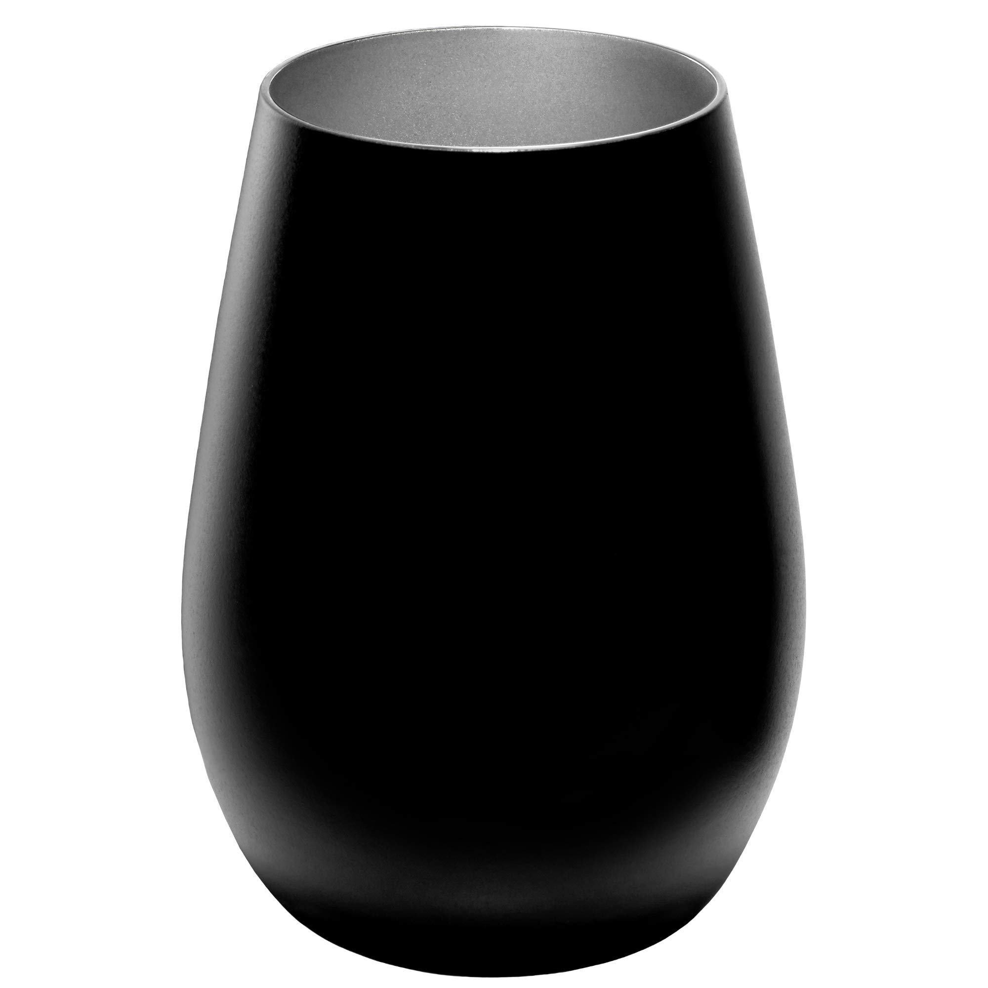 Stolzle Olympia Black with Silver Tumbler, Set of 2