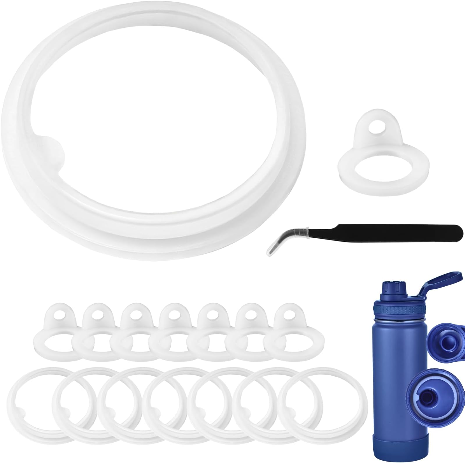 Lid Gasket Replacement for TAKEYA Actives Water Bottle 24OZ, Leak-Proof Rubber Seal Ring Gaskets O Ring Replacement Parts, Compatible with TAKEYA Actives All oz (Not for TAKEYA Originals) (17)