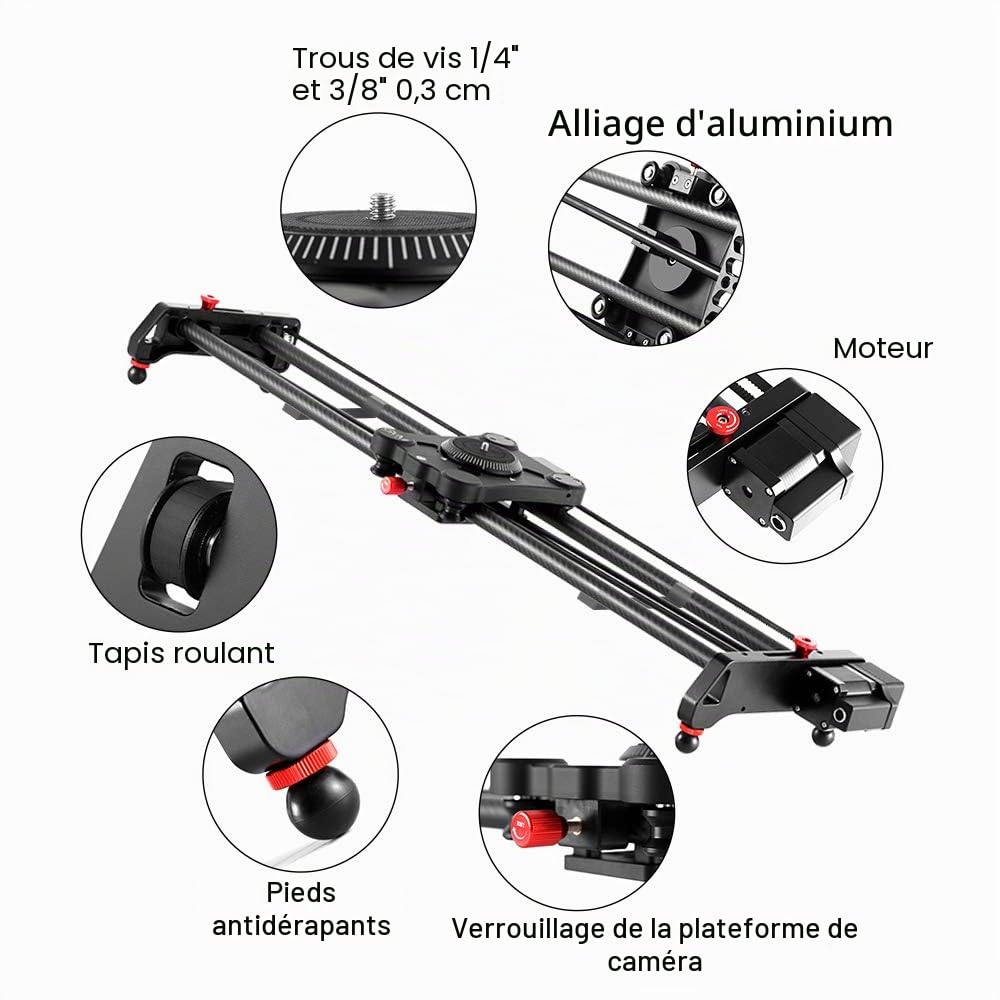 GVM 120cm Curseur de Caméra Motorisé, Curseur Rial de Photographie Vidéo en Orbite avec intervalle de Temps, Suivi de la Mise au Point, Suivi et Enregistrement Panoramique pour la Photographie Vidéo