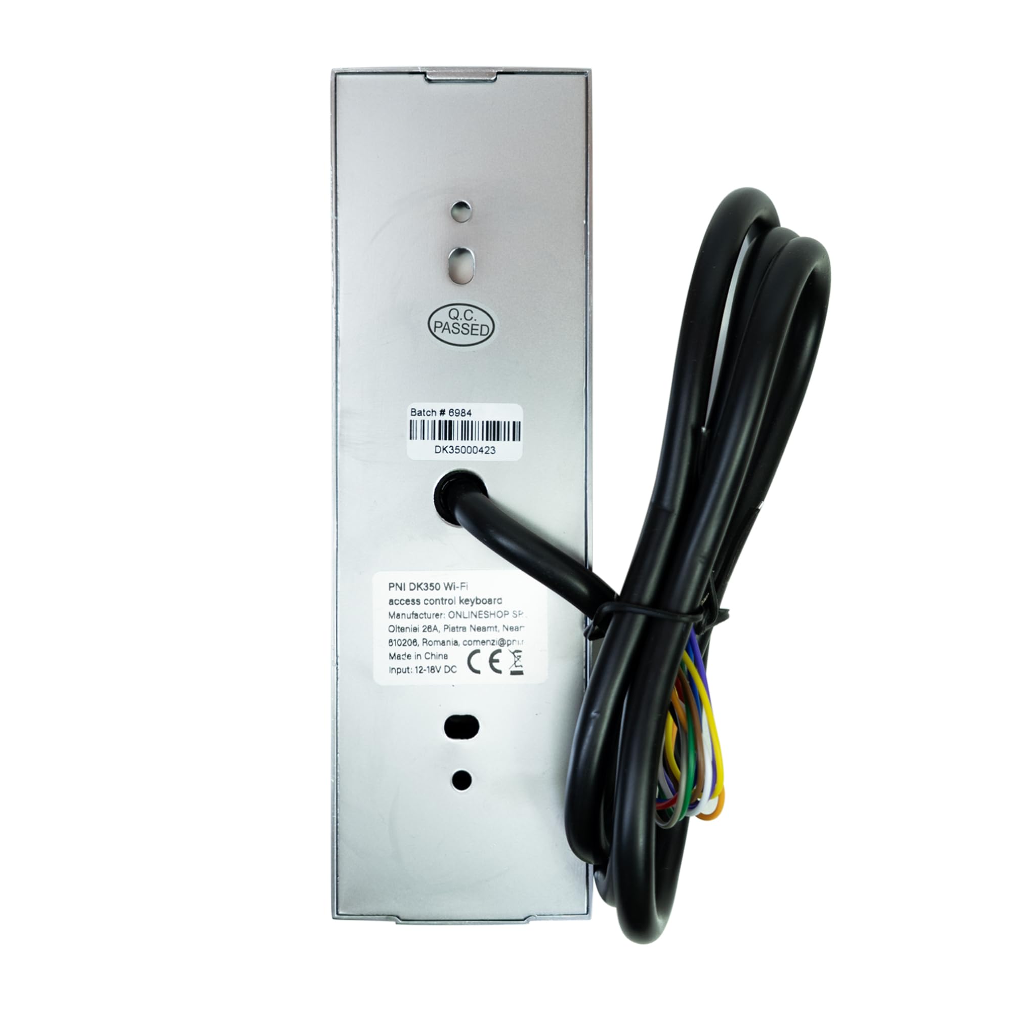 PNI Tastiera del controllo di accesso DK350 con Wi-Fi, carta di accesso, impronta digitale, PIN, tocco, IP66, applicazione di Tuya