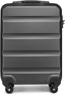 Handgepäck Koffer Kabinentrolley M Leichter Reisekoffer aus Hartschale Rollkoffer mit TSA Schloss und 360° Spinner Räder, 55x38x20cm, 33Liter (Grau)