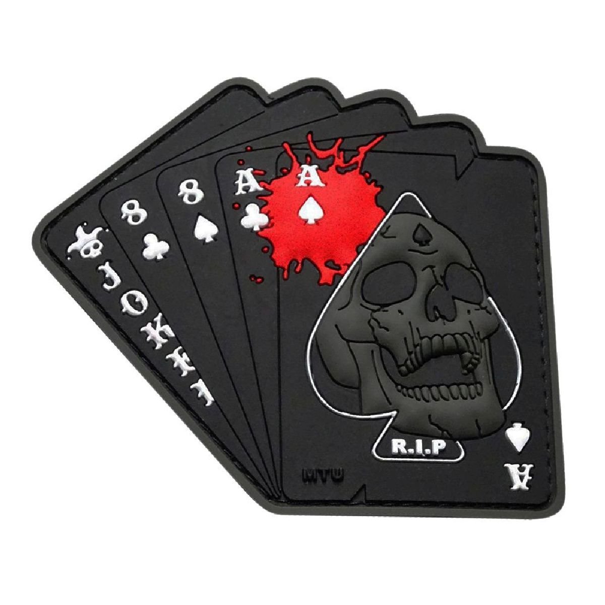 Amazon.com: Ace of Spade Dead Mans Hand Gothic Skull 3D PVC Rubber