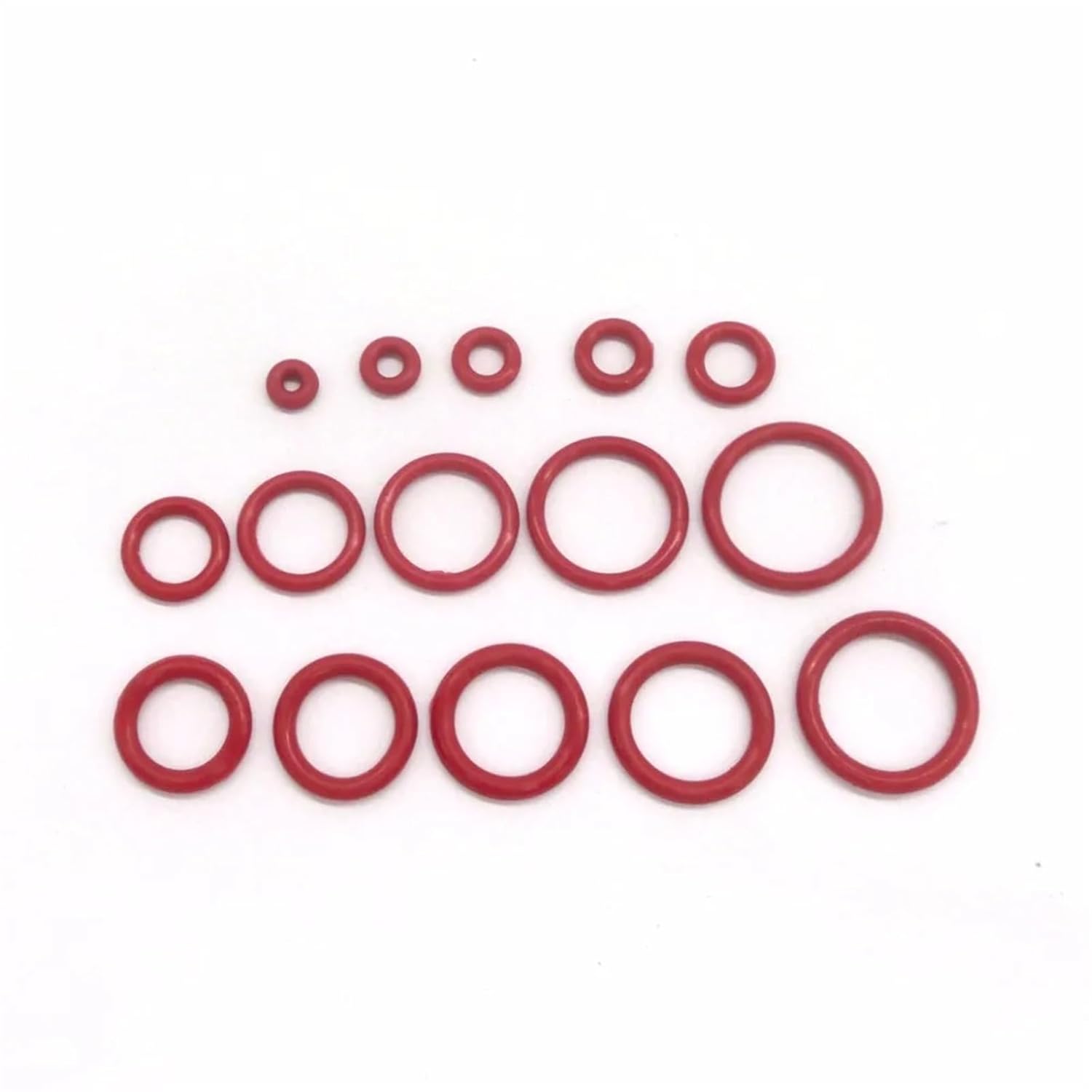 225pcs Red Silicon O Ring Seal Kit 15 Different Sizes O-Ring Washer Gasket Assortment with Case