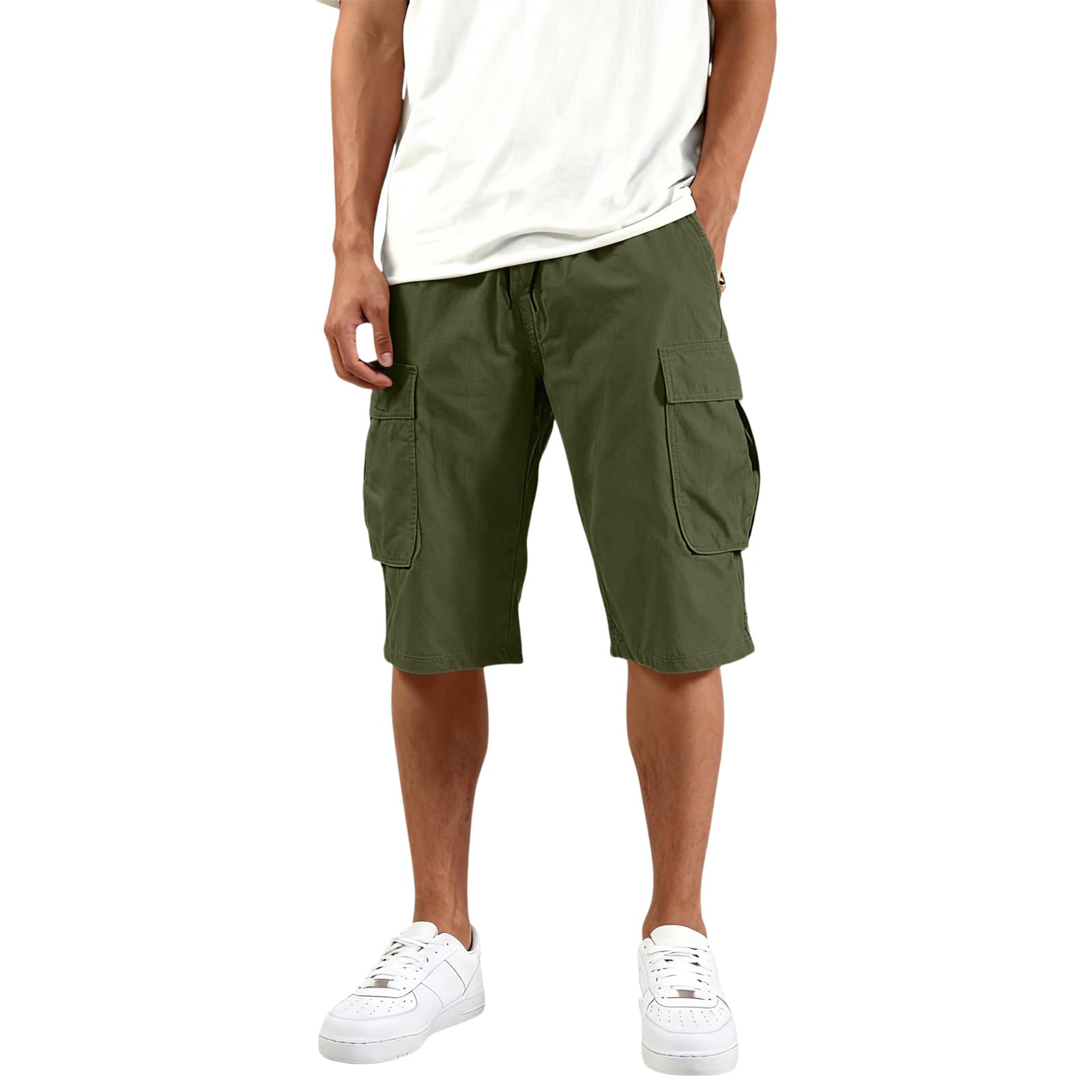 MOKBAY Cargo Short Homme Sport Elastique Militaire Pantacourt Ete Leger Court Shorts Poche Randonnée Chantier Travail Bermudas Bermuda - 2