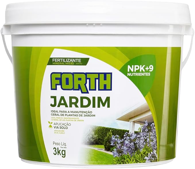 Forth Jardim 3kg Adubo Granulado NPK para Gramados, Arbustos e Plantas Ornamentais