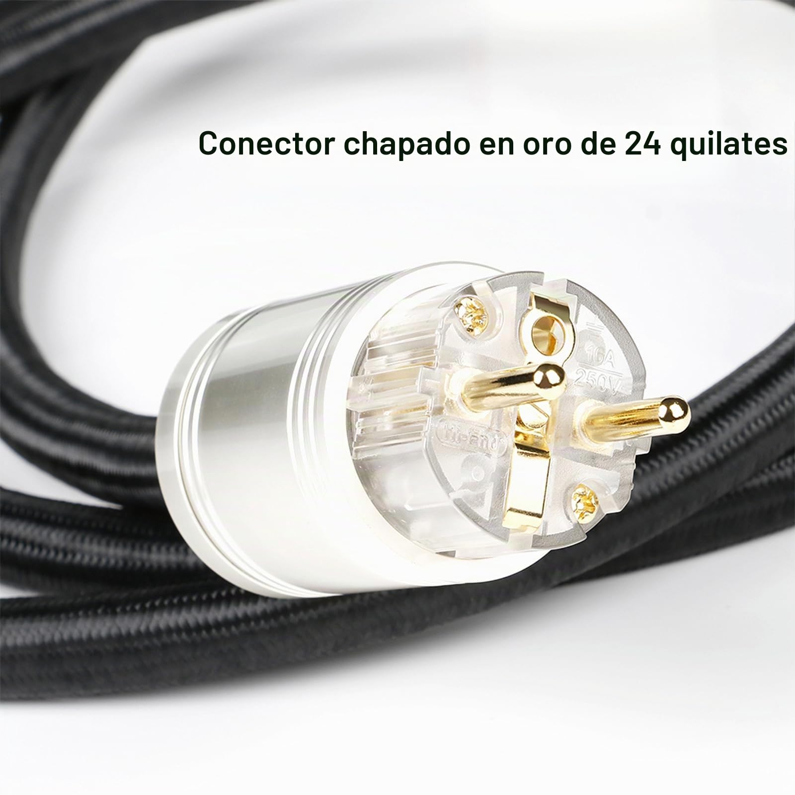 BOAACOUSTIC JIB Cable de alimentación de Audio HiFi Audiófila High-End C15 3 x 3,6mm², de con Anillo de ferrita, Conector Schuko > Acoplamiento de Baja tensión 2m