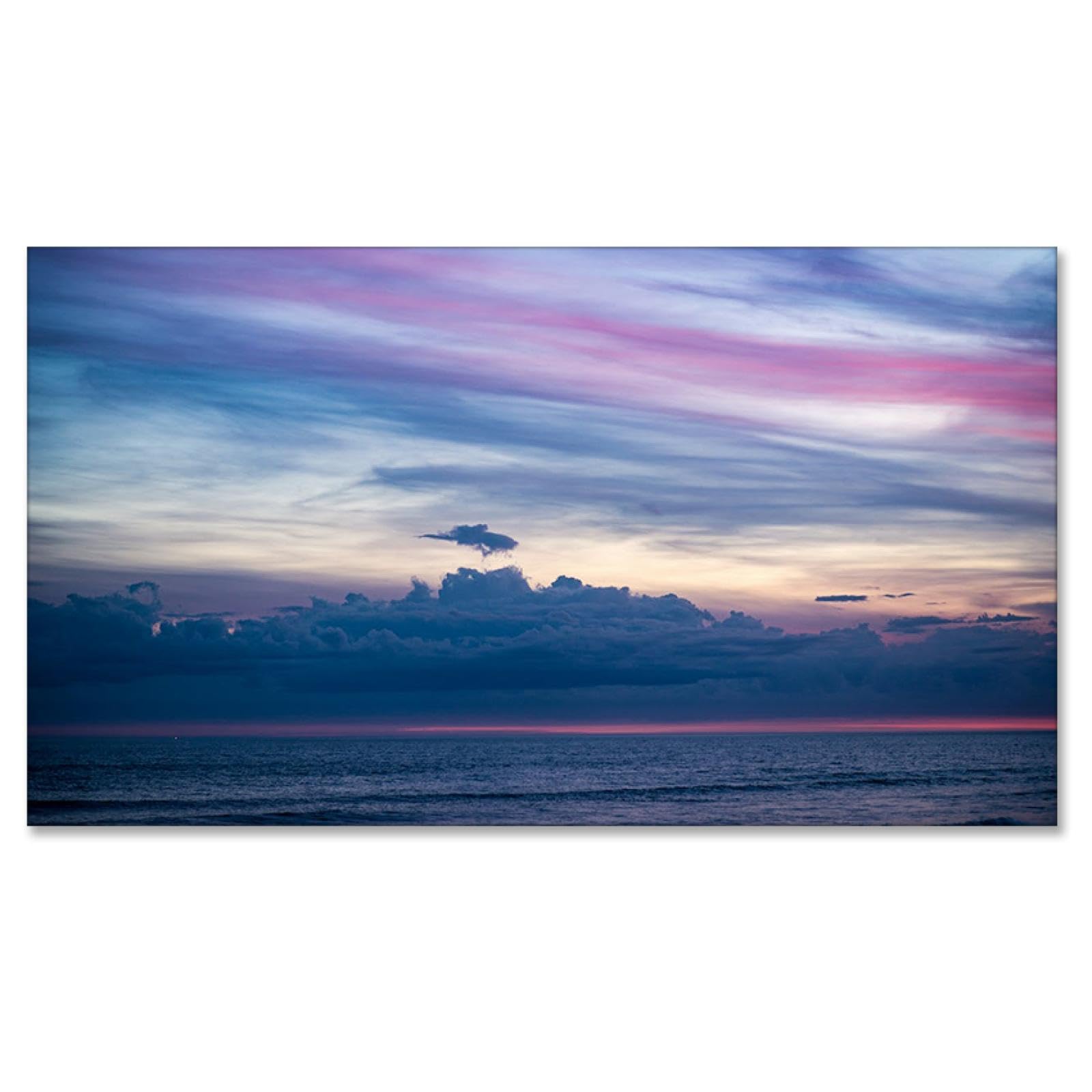 GRASKY Strand sonnenuntergang bild sonnenuntergang bild auf leinwand wandbilder landschaftsbilder mit rot Leinwandbilder Das Meer, bunte Wolken Wohnzimmer Deko Kunstdrucke 30X54cm(12x21in) Rahmenlos