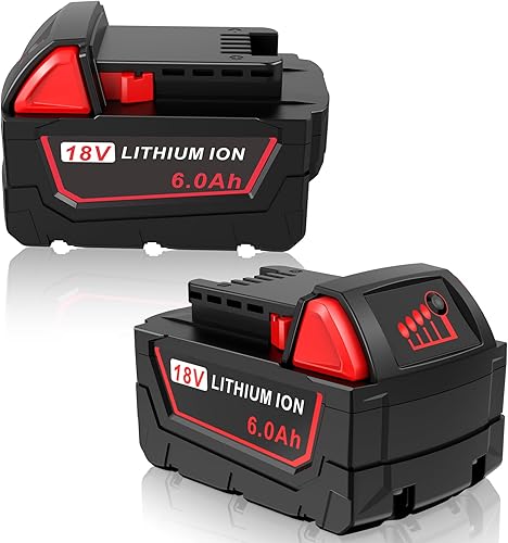 Reemplazo de batería de 18 V 6.0 Ah para batería de litio M18 - 6000 Mah compatible con herramientas y cargador de batería Milwaukee M18 48-11-1850
