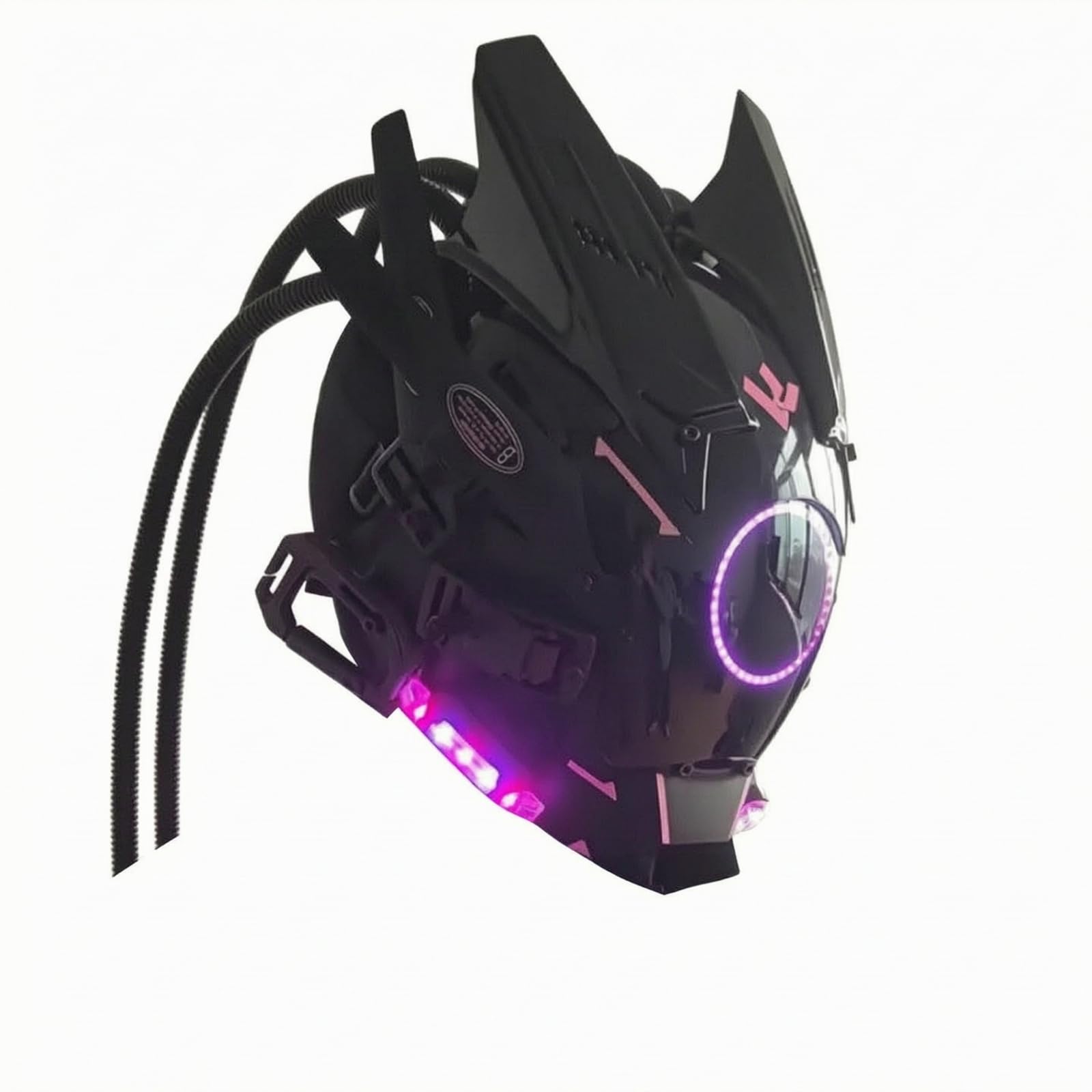Leuchtend Vollgesichtsmaske, Rosa, Rundlicht+GeflügelterZopf