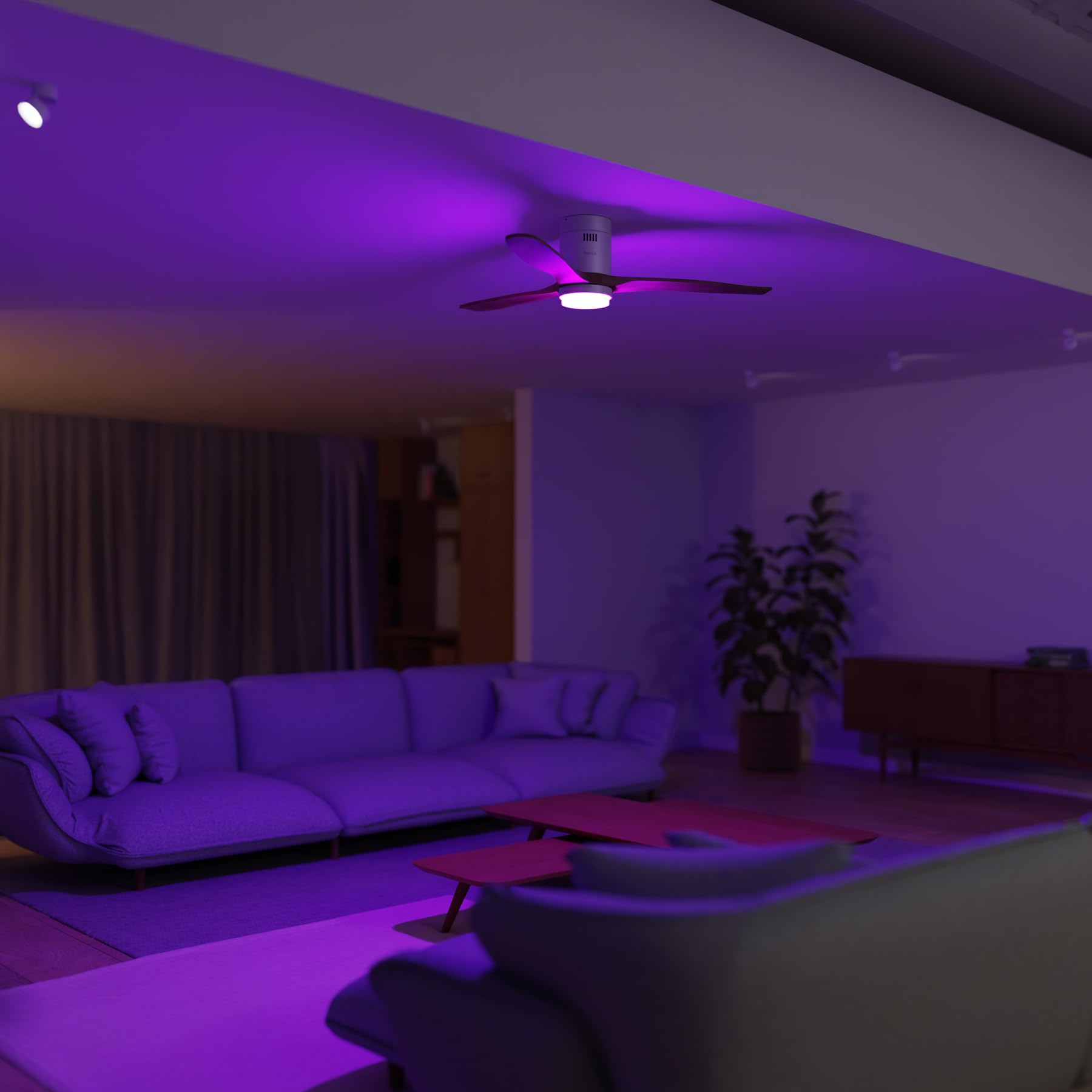 Hombli Smart Deckenventilator mit LED-Licht, warmweiß, kaltweiß, dimmbar, Appsteuerung WLAN, 132 cm, leise 35W Motor, Räume bis 35 qm - Holz hell | Ventilator mit Beleuchtung, App-Steuerung, Räume bis 35 qm, LED-Licht, warmweiß, niederländische Marke für