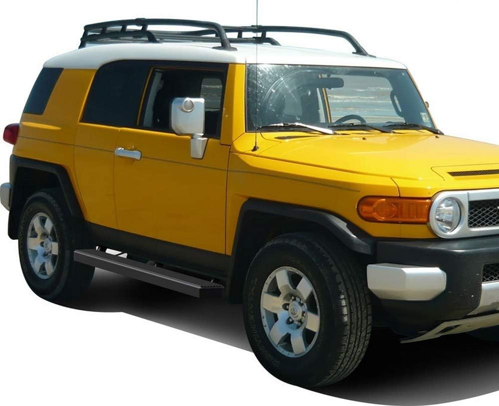 APS 5in Stainless Steel Black Running Boards Compatible with Toyota FJ Cruiser 2007-2014 (Nerf Bars Side Steps)