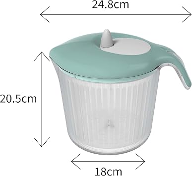 Biesse Casa Salad Spinner, Polypropylene, Aquamarine, 18 x 24.8 x 20.5 cm P636/14