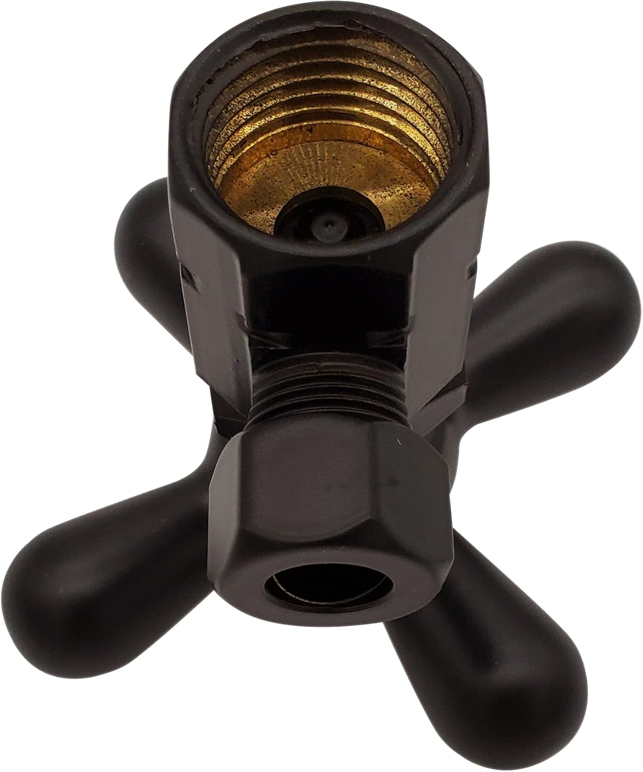 Westbrass Flat Head Toilet Kit with Cross Handles, 1/2" IPS x 3/8" OD x 20", Oil Rubbed Bronze, D103KFHX-12