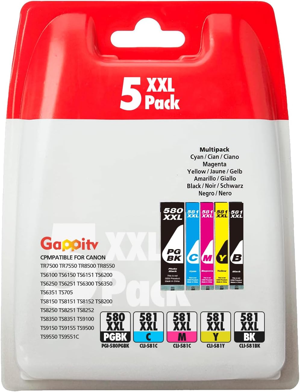 Canon Pixma Multipack 580 581 Preisvergleich PGI-580 CLI-581XXL Druckerpatronen Kompatibel für Canon 580 581