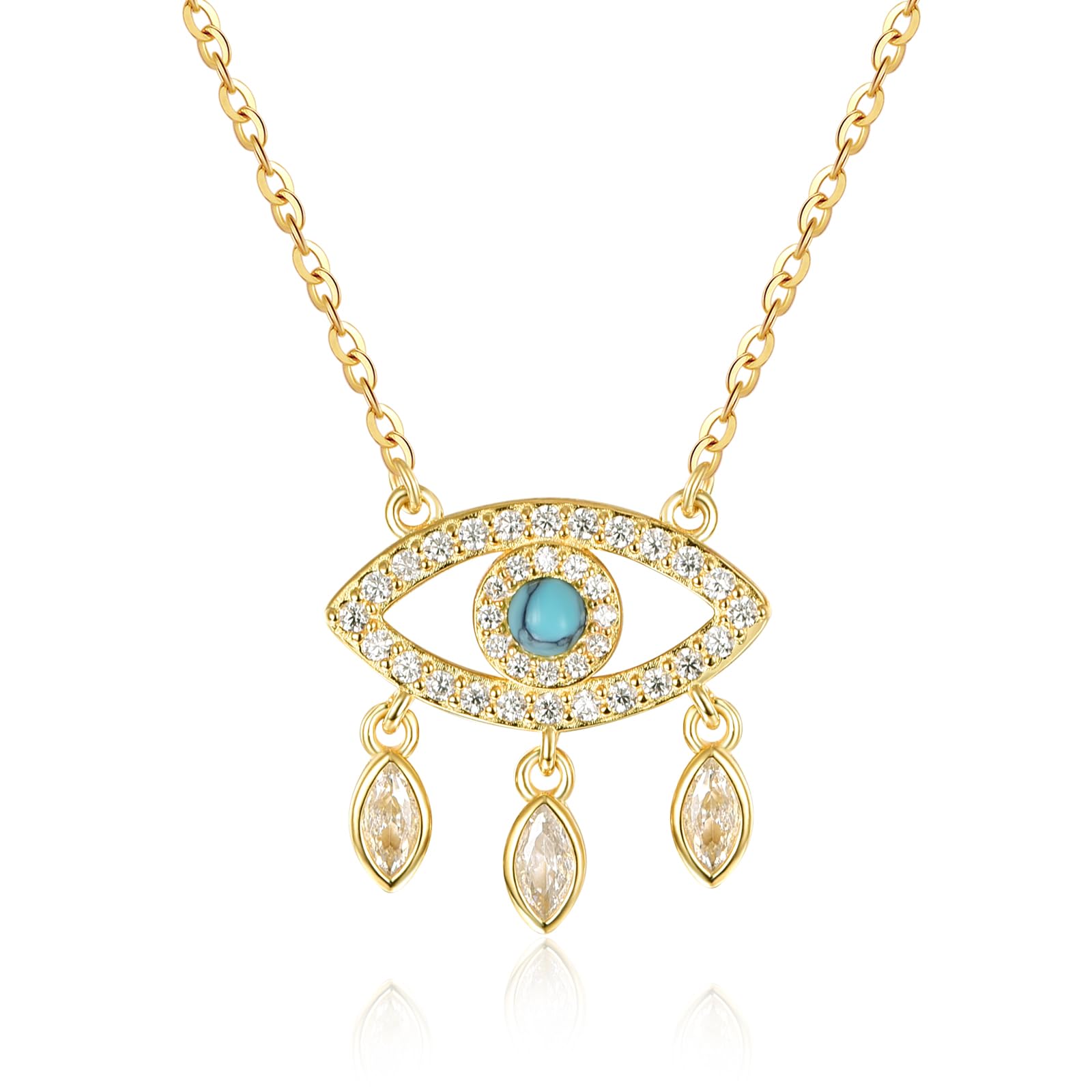 AENEAS Collar de mal de ojo chapado en oro, plata, turquesa, para mujer, Ojo Turco, atrapasueños, regalo de cumpleaños para mujeres, esposa y ella